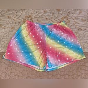 Rainbow soft pajama shorts